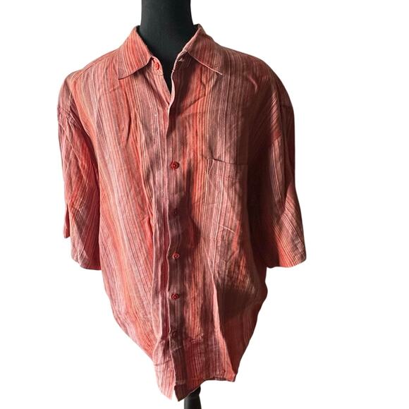 Bruno Orange Washable Linen Button-Up Shirt – Men’s/Women’s Stylish Casual Top - Picture 1 of 7